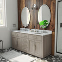 DreamLine VFDX722234RWMGK Dexterity 72" Oak Vanity with Oval Undermount Sinks - Gray Oak