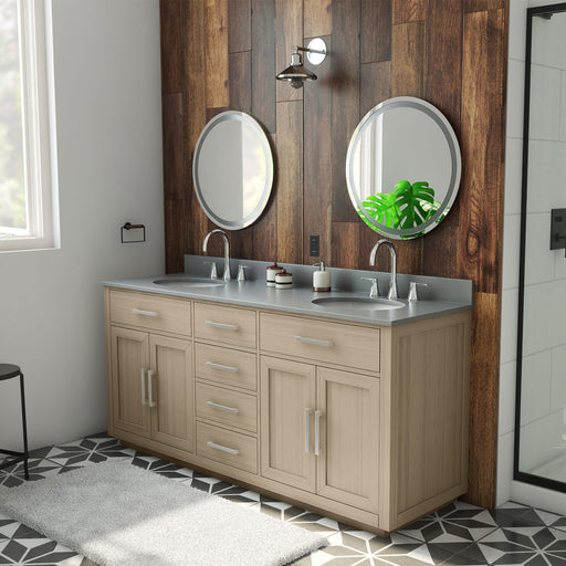 DreamLine VFDX722234RGQLK Dexterity 72" Oak Vanity with Oval Undermount Sinks - Light Oak