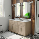 DreamLine VFDX602234SWMLK Dexterity 60" Oak Vanity with Rectangular Undermount Sinks - Light Oak
