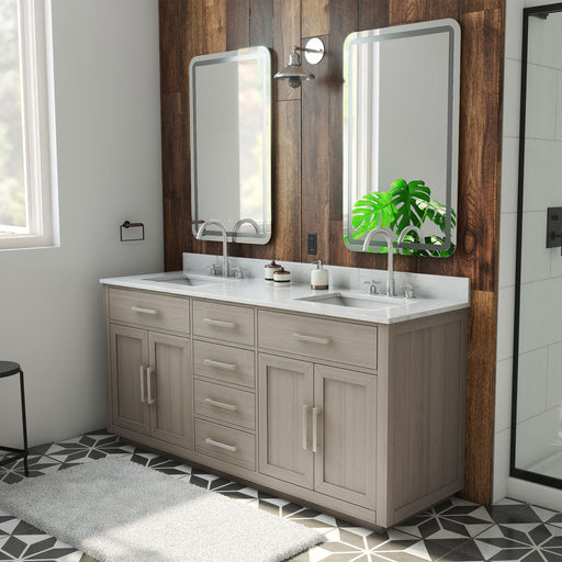 DreamLine VFDX722234SWMGK Dexterity 72" Oak Vanity with Rectangular Undermount Sinks - Gray Oak