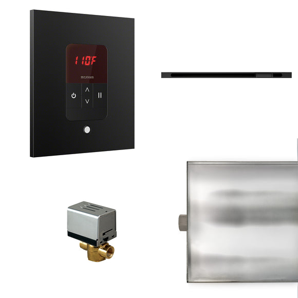 Basic Butler Linear Steam Shower Control Package with iTempo Control and Linear SteamHead in Square Matte Black