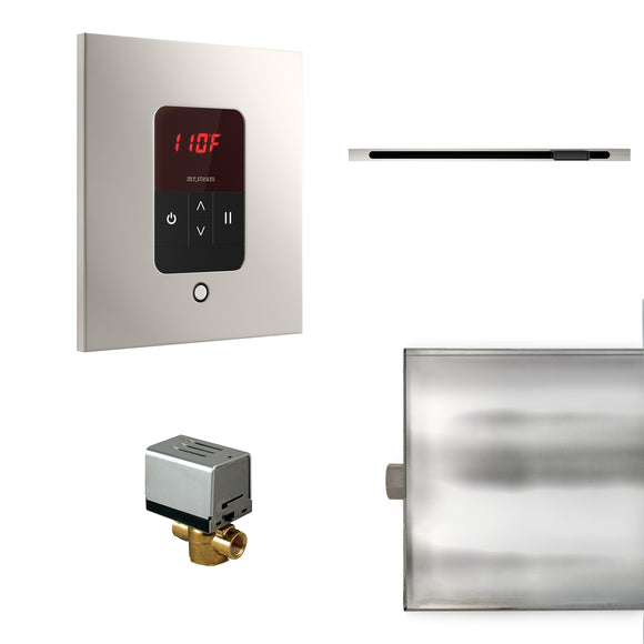Basic Butler Linear Steam Shower Control Package with iTempo Control and Linear SteamHead in Square Polished Nickel