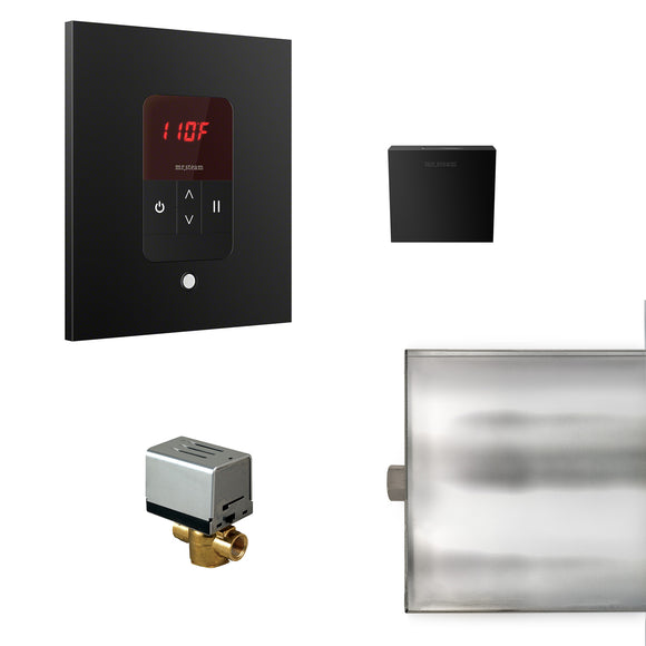 Basic Butler Steam Shower Control Package with iTempo Control and Aroma Designer SteamHead in Square Matte Black