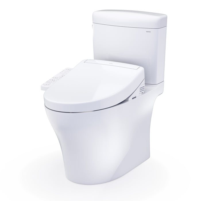TOTO MW4363346CEMFGN#01 Washlet+ Aquia IV Cube Elongated Dual Flush Universal Height Toilet with S2 Bidet Seat