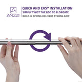 ANZZI AC-AZSR55BN 35-55 Inches Shower Curtain Rod with Shower Hooks in Brushed Nickel