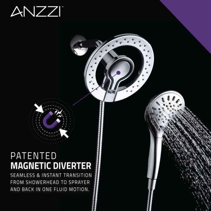 ANZZI SH-AZ067CH Valkyrie Retro-Fit with 7.48" Wall Mounted Dual Shower Heads in Polished Chrome