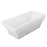 Kayenge 5.9 ft. Solid Surface Center Drain Freestanding Bathtub in Matte White