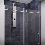 ANZZI SD-AZ8077-01BN Leon Series 48" by 76" Frameless Sliding Shower Door in Brushed Nickel with Handle