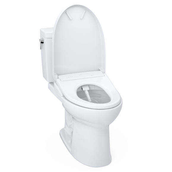 TOTO MW4544726CUFG#01 WASHLET+ Drake II 1G Two-Piece Toilet and WASHLET+ S7 Bidet Seat, Cotton White