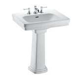 TOTO LPT530.8N#01 Promenade Rectangular Pedestal Bathroom Sink for 8" Center Faucets, Cotton White