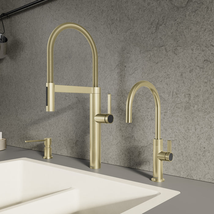 Blanco 527476 Culina II Semi-Pro Pull-Down Dual-Spray Kitchen Faucet - Satin Gold