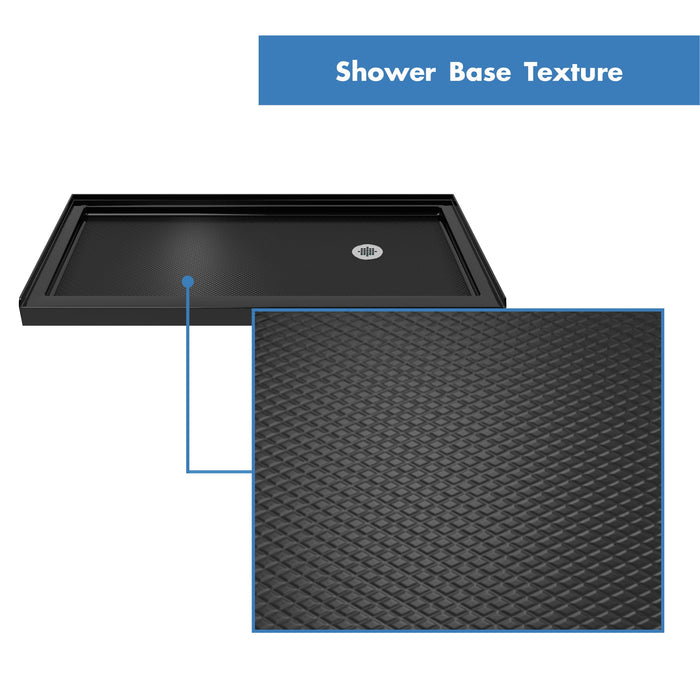 DreamLine DL-6973CLR88-06 Infinity-Z 36" D x 60" W x 74 3/4" H Clear Sliding Shower Door in Oil Rubbed Bronze, Right Drain Black Base