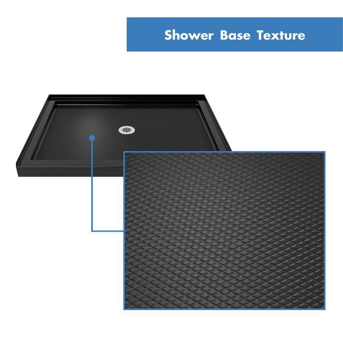 DreamLine DLT-1142420-88 SlimLine 42"D x 42"W x 2 3/4"H Center Drain Single Threshold Shower Base in Black