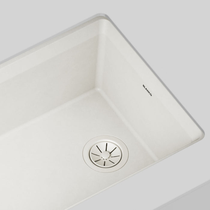 Blanco 222496 Essential Silgranit 3.5" Basket Strainer with Turn-to-Close - Soft White