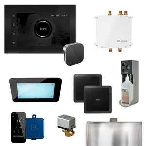 Bliss Programmable Steam Generator Control Kit with iSteamX Control and Aroma Glass Steamhead in Black Brushed Nickel