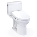 TOTO Washlet+ Drake II Two-Piece Elongated 1.28 GPF Toilet and Washlet+ S5 Bidet Seat, Cotton White - MW4543446CEFG#01