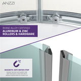 ANZZI SD-AZ050-01CH Mare 35" x 76" Framed Shower Enclosure in Polished Chrome