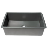 ALFI Brand ABF3219SUD-GM Grey Matte 32" x 19" Fireclay Single Bowl Kitchen Sink with Grid