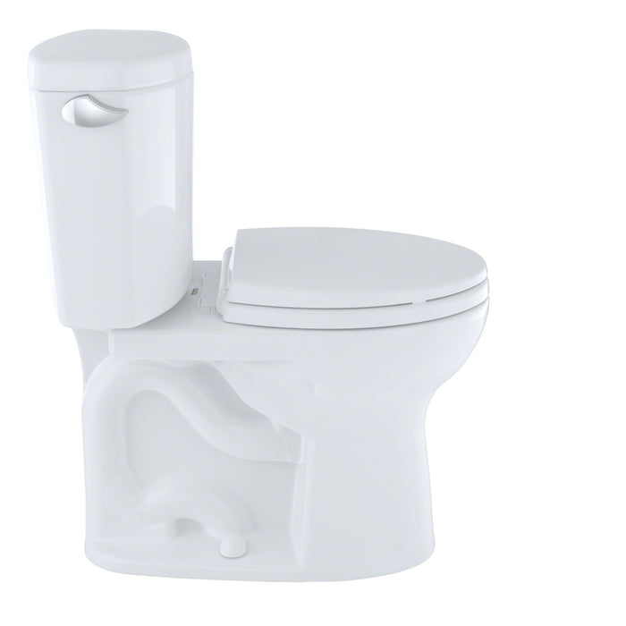 TOTO CST453CEFRG#01 Drake II Two-Piece Round 1.28 GPF Universal Height Toilet with Right-Hand Trip Lever, Cotton White