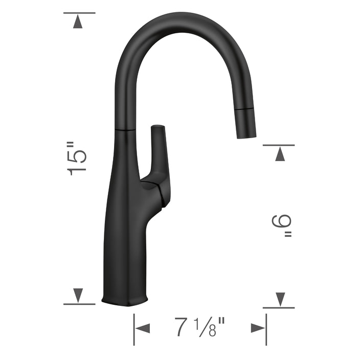 Blanco 443021 Rivana Pull-Down Bar Faucet - Matte Black
