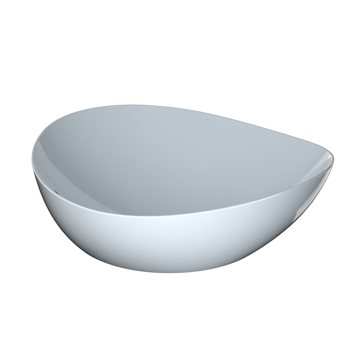 TOTO LT477G#01 Kiwami Asymmetrical Vessel Bathroom Sink with CEFIONTECT, Cotton White