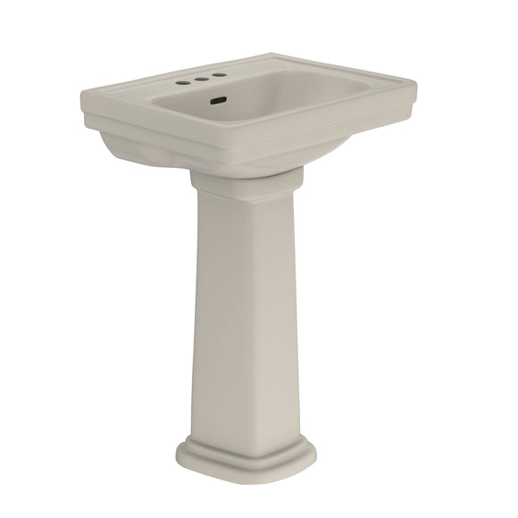 TOTO Promenade 24" x 19-1/4" Rectangular Pedestal Bathroom Sink for 4 inch Center Faucets, Bone - LPT532.4N#03