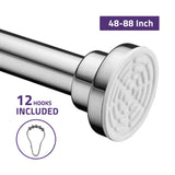 ANZZI AC-AZSR88CH 48-88 Inches Shower Curtain Rod with Shower Hooks in Polished Chrome