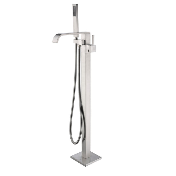 Angel 2-Handle Claw Foot Tub Faucet with Hand Shower in Brushed Nickel