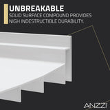 ANZZI SB-AZ103C ALEXANDER 48" x 32" Center Drain Shower Base in White