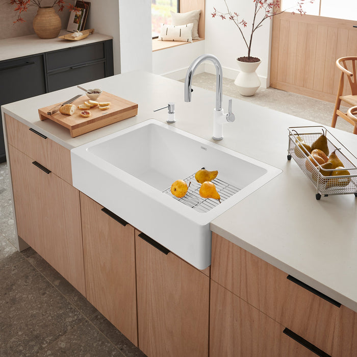 Blanco 526541 Vintera SILGRANIT 30" Single Bowl Apron-Front Farmhouse Sink - White