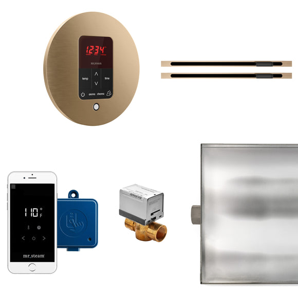 Butler Max Linear Steam Shower Control Package with iTempoPlus Control and Linear SteamHead in Round Brushed Bronze
