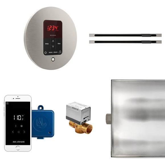 Butler Max Linear Steam Shower Control Package with iTempoPlus Control and Linear SteamHead in Round Brushed Nickel