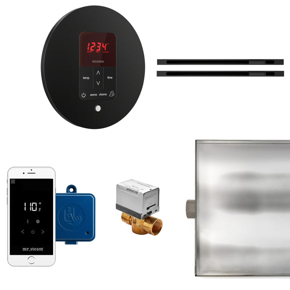 Butler Max Linear Steam Shower Control Package with iTempoPlus Control and Linear SteamHead in Round Matte Black