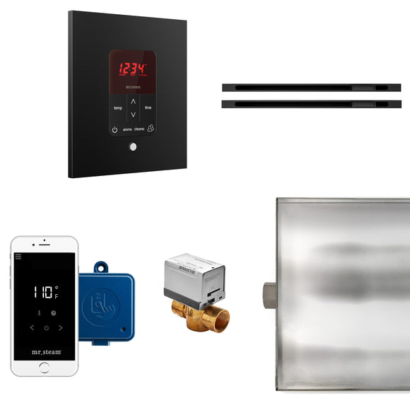 Butler Max Linear Steam Shower Control Package with iTempoPlus Control and Linear SteamHead in Square Matte Black