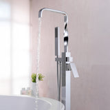 ANZZI FS-AZ0050CH Yosemite 2-Handle Claw Foot Tub Faucet with Hand Shower in Polished Chrome