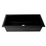 ALFI Brand AB3418SBUM-BLA Black 33" Granite Composite Workstation Single Bowl Undermount Sink