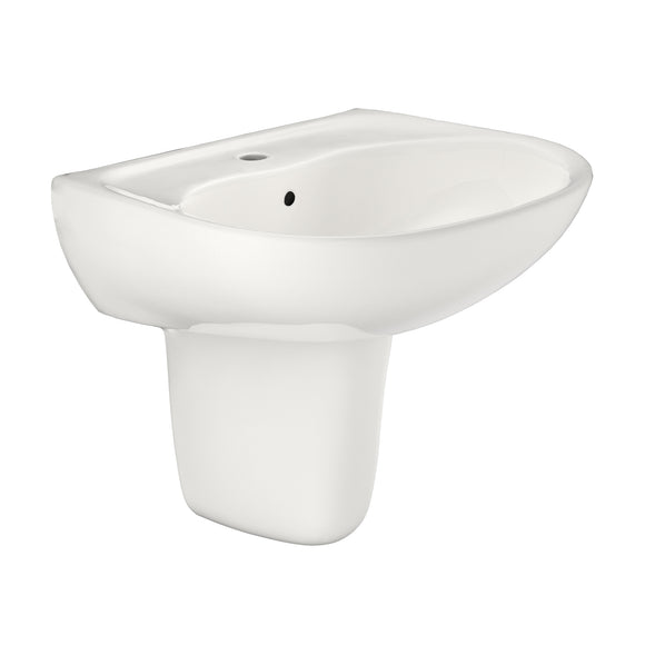 TOTO Supreme Oval Wall-Mount Bathroom Sink with CeFiONtect and Shroud for Single Hole Faucets, Colonial White - LHT241G#11