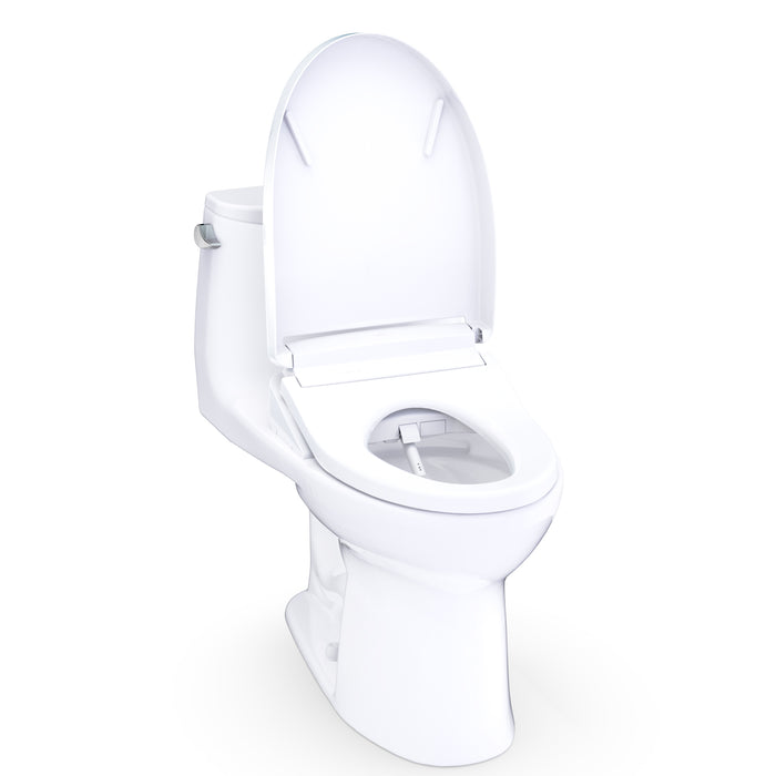 TOTO MW6083446CEFG#01 UltraMax WASHLET+ S5 One-Piece Elongated 1.28 GPF Universal Height Toilet in Cotton White