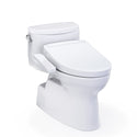TOTO Washlet+ Carolina II One-Piece Elongated 1.28 GPF Toilet and Washlet+ S2 Bidet Seat, Cotton White - MW6443346CEFG#01