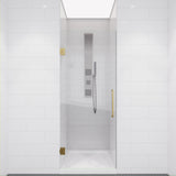 ANZZI SD-AZ8075-01BG Passion Series 24" by 72" Frameless Hinged shower door in Brushed Gold with Handle