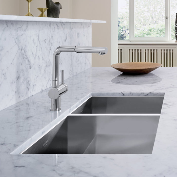 Blanco 515821 Precision R0 33" 60/40 Double Bowl Undermount Stainless Steel Kitchen Sink