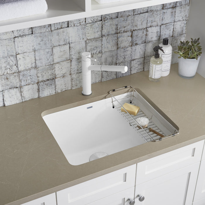 Blanco 401927 Liven SILGRANIT 25" Single Bowl Dual Mount Laundry Sink - White