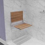 ANZZI AC-AZ203 Saxon 17" Teak Wall Mounted Folding Shower Seat