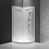 ANZZI SW-AZ8073 Sharman 36" x 36" x 74" 2-piece DIY Friendly Corner Shower Surround in White