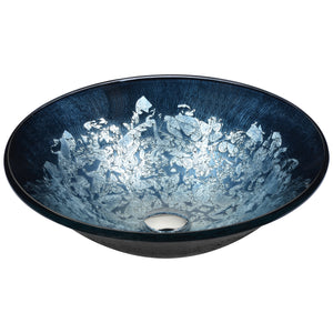 Chrona Series Vessel Sink in Silver Burst