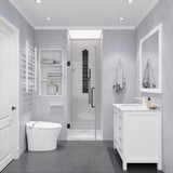 ANZZI SD-AZ8075-02GB Passion Series 30" by 72" Frameless Hinged Shower Door in Gunmetal with Handle