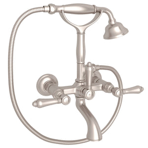 House of Rohl A1401LMSTN Exposed Wall Mount Tub Filler with Handshower