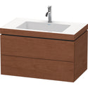 Duravit LC6927O1313 L-Cube C-Bonded Wall-Mount Vanity Kit American Walnut