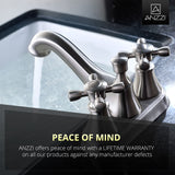 ANZZI L-AZ006BN Major Series 4" Centerset 2-Handle Mid-Arc Bathroom Faucet in Brushed Nickel