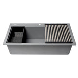 ALFI Brand AB3418SBDI-T Titanium 33" Granite Composite Workstation Single Bowl Drop-in Sink